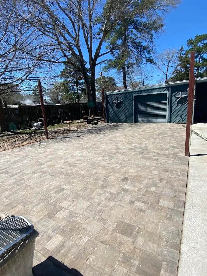 Drainage and yard grading project in The Woodlands TX by FM Landscaping and Hardscape